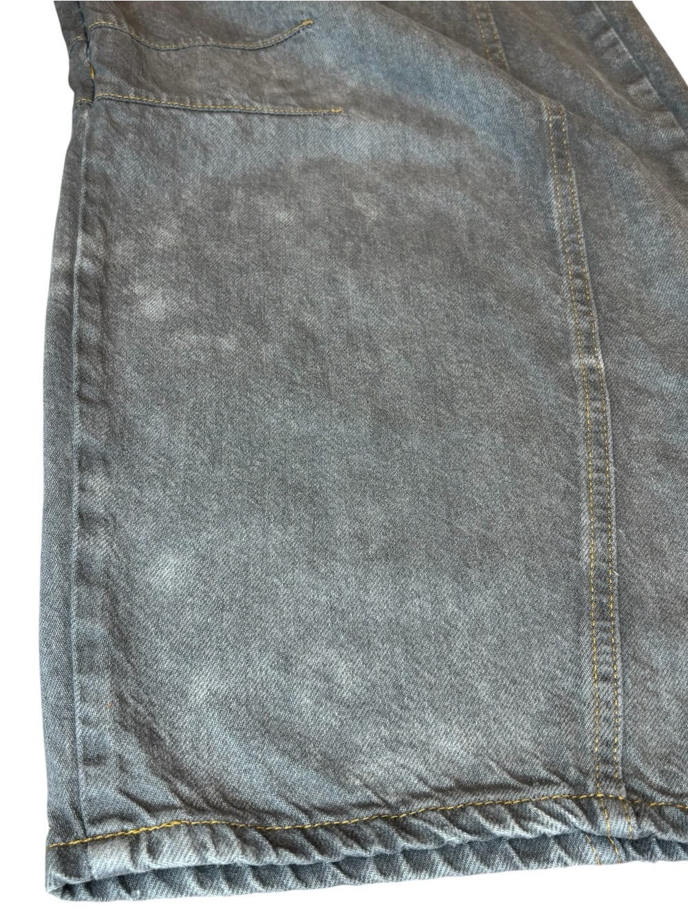 We The Free Good Luck Mid-Rise Barrel Jeans 27 Splatter Gray Baggy Wide Grunge - Picture 9 of 16